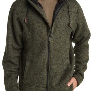 Free Country Fleece Jacket Olive Green Large 100% Polyester